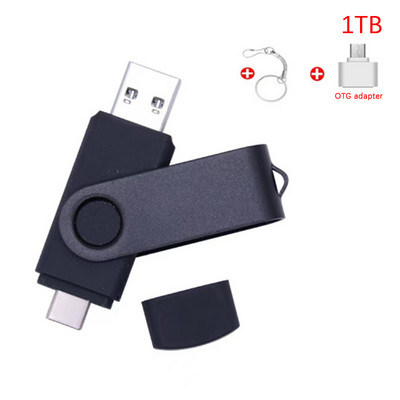 1 db 3 az 1-ben USB flash meghajtó OTG nagy sebességű pendrive 1 TB 2 TB TYPE-C adapter Ajándék Kulcstartó Micro USB Stick külső tárhely
