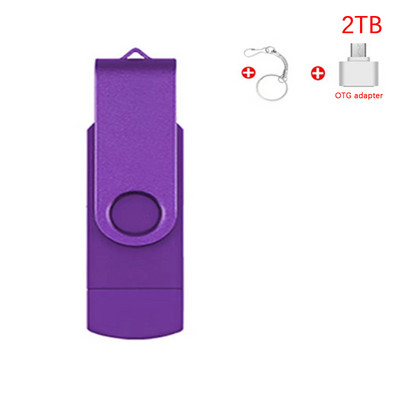 1 db 3 az 1-ben USB flash meghajtó OTG nagy sebességű pendrive 1 TB 2 TB TYPE-C adapter Ajándék Kulcstartó Micro USB Stick külső tárhely