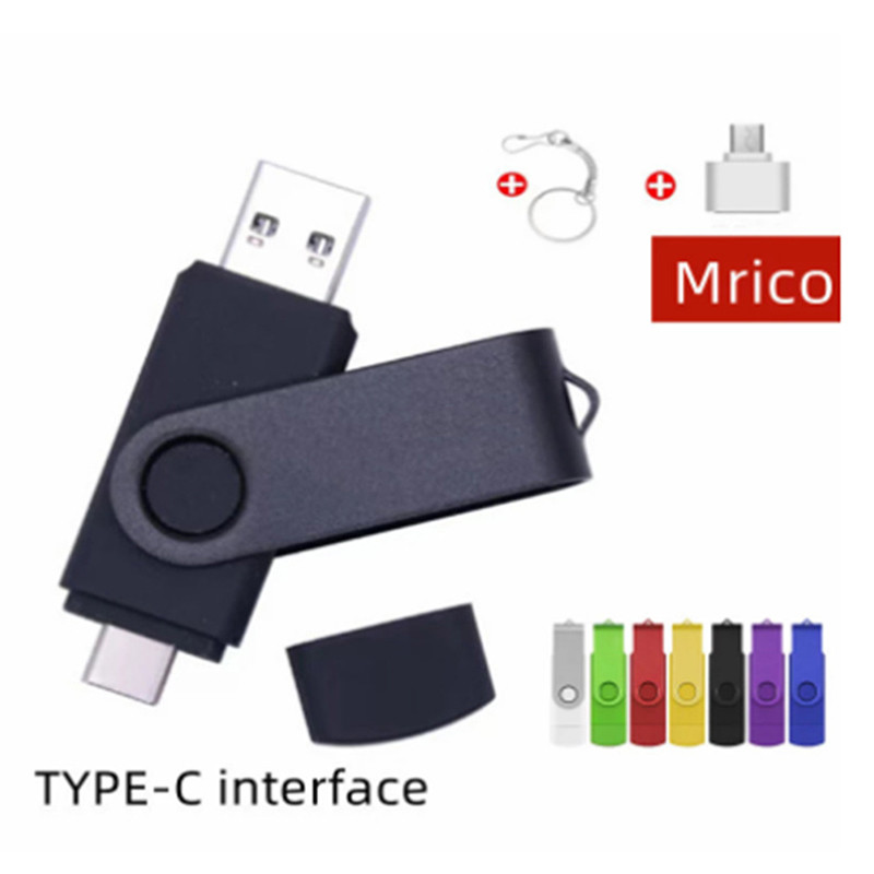 1 db 3 az 1-ben USB flash meghajtó OTG nagy sebességű pendrive 1 TB 2 TB TYPE-C adapter Ajándék Kulcstartó Micro USB Stick külső tárhely