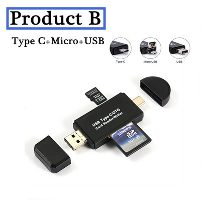 YIGETOHDE OTG Micro SD karšu lasītājs USB 3.0 karšu lasītājs 2.0 USB Micro SD adapterim Zibatmiņas disks Viedais atmiņas karšu lasītājs C tips