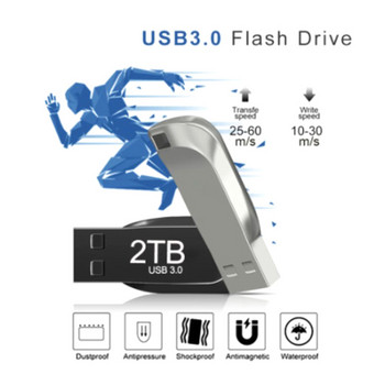Μεταλλικός δίσκος στυλό USB3.0 2TB USB Flash Drives 1TB Pendrive Αδιάβροχο USB Flash U Disk Νέος αναβαθμισμένος προσαρμογέας TYPE-C 512G