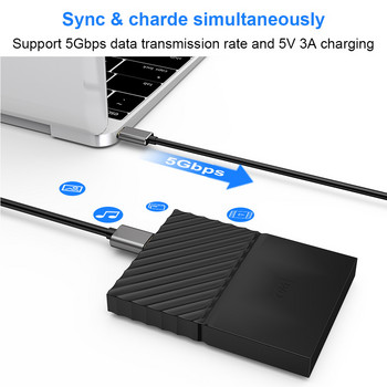 USB C σε Micro B Καλώδιο USB 3.0 Τύπος C 5Gbps Υποδοχή δεδομένων Προσαρμογέας για σκληρό δίσκο Smartphone PC Φορτιστής Τύπου C Καλώδιο δίσκου κάμερας