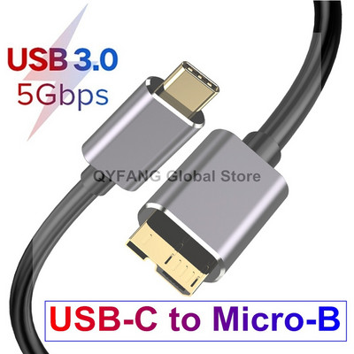 USB C į Micro B kabelis USB 3.0 C tipo 5Gbps duomenų jungties adapteris, skirtas kietajam diskui išmaniajam telefonui, kompiuterio C tipo įkroviklis, fotoaparato disko laidas