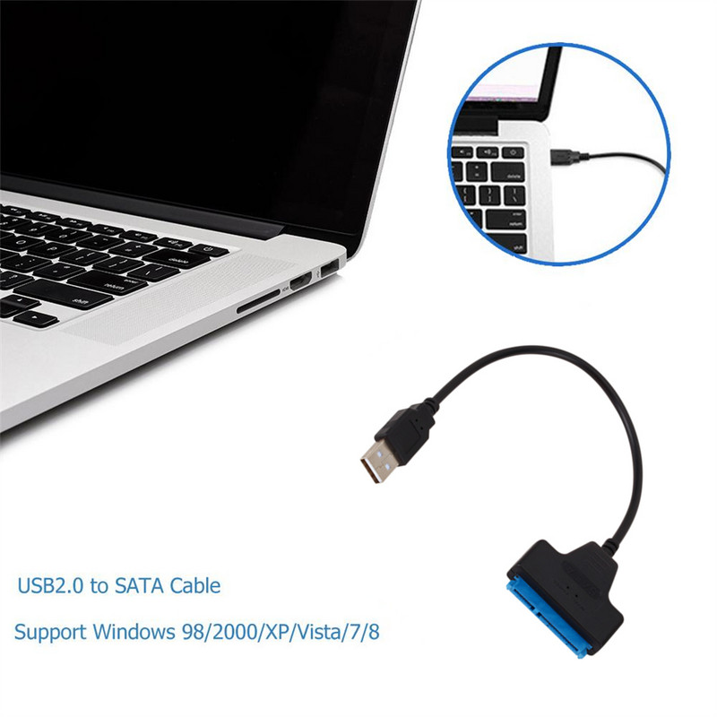 USB 2.0 3.0 SATA 3 kabelis Sata uz USB 2.0 adapteris līdz 6 Gb/s Atbalsts 2,5 collu ārējais HDD SSD cietais disks 22 kontaktu Sata III kabelis