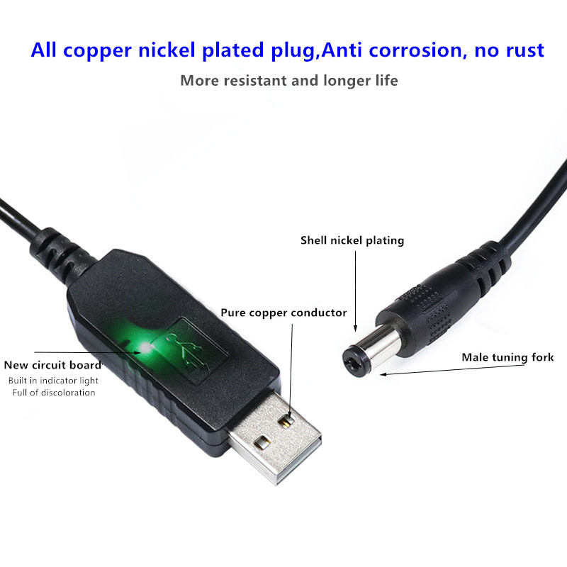 COVYIV USB DC 5V do 12V 9V Kabel za napajanje za usmjerivač WIFI adapter Žica USB Boost Module Pretvarač preko PowerBank 5.5*2.1mm