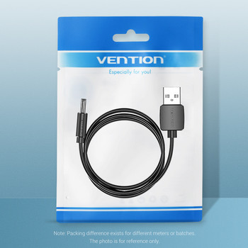 Vention USB към DC 3,5 мм кабел за зареждане USB A мъжки към 3,5 жак конектор 5V захранване Адаптер за зарядно устройство за USB ХЪБ Захранващ кабел