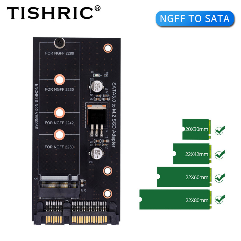 TISHRIC M.2 NGFF Msata SSD į SATA 3.0 2.5 Adapter M2 PCI SSD keitiklio stovo kortelė, skirta nešiojamam kompiuteriui pridėti iki 6Gps