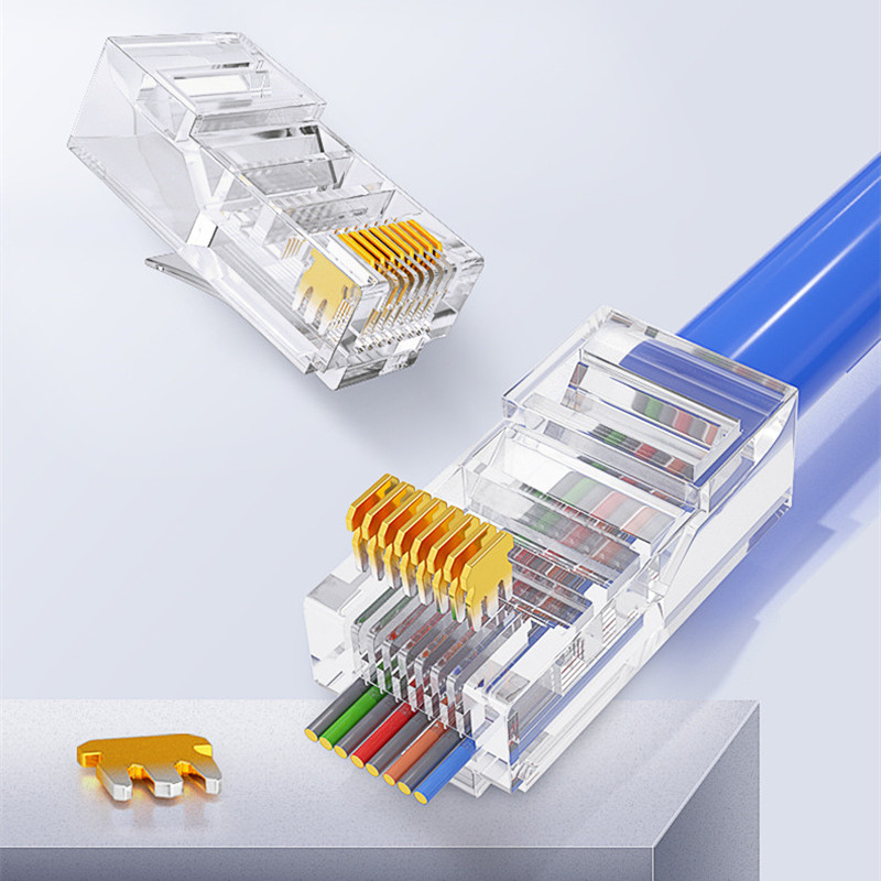 25/50 buc Rj45 Cat5 Cat5e Conector trecere de rețea Neecranat 8P8C Mufă trecere modulară pentru cabluri Ethernet