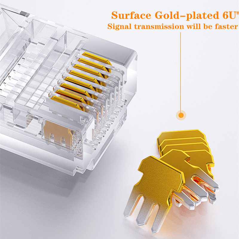 25/50 buc Rj45 Cat5 Cat5e Conector trecere de rețea Neecranat 8P8C Mufă trecere modulară pentru cabluri Ethernet