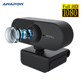 Cameră Web Awapow 1080P Full HD Web Cam cu microfon Cameră rotativă pentru computer computer YouTube apel video conferință USB 4K cameră