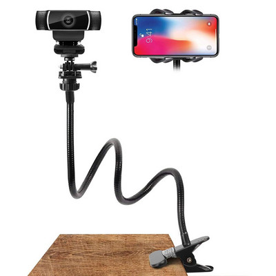 Új webkamera állvány hajlékony asztali rögzítésű hattyúnyak bilincs kameratartó webkamerához Tartozék Tartozék telefon mágneses tartóhoz