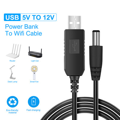 USB Power Boost Line DC 5V до 12V 9V Step UP кабел за преобразуване на модем 5.5x2.1mm щепсел Usb към DC кабел за Wifi рутер Лампа Високоговорител