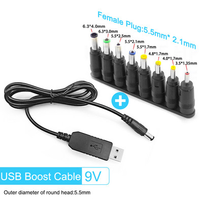 USB Power Boost Line DC 5V la 12V 9V Step UP Modem Convertor Cablu 5.5x2.1mm Plug USB la DC Cablu pentru Wifi Router Lampă difuzor