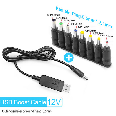USB Power Boost Line DC 5V la 12V 9V Step UP Modem Convertor Cablu 5.5x2.1mm Plug USB la DC Cablu pentru Wifi Router Lampă difuzor