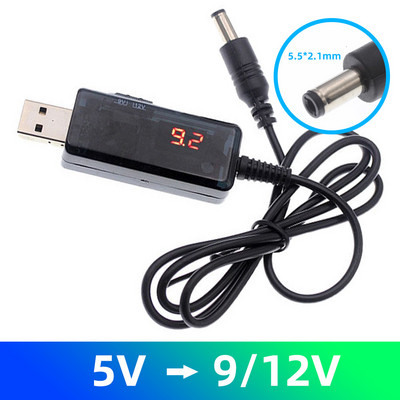 USB Power Boost Line DC 5V la 12V 9V Step UP Modem Convertor Cablu 5.5x2.1mm Plug USB la DC Cablu pentru Wifi Router Lampă difuzor