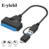 Adaptor cablu SATA la USB 3.0 / 2.0 PÂNĂ LA 6 Gbps 7+15/22 pini pentru suport pentru hard disk extern SSD HDD de 2,5 inchi Sata III SATA 3