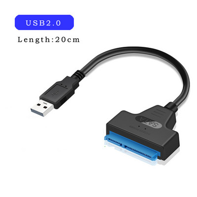 Adaptor cablu SATA la USB 3.0 / 2.0 PÂNĂ LA 6 Gbps 7+15/22 pini pentru suport pentru hard disk extern SSD HDD de 2,5 inchi Sata III SATA 3