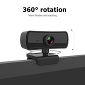 2K 2040*1080P Webcam HD υπολογιστή υπολογιστή Webcamera με περιστρεφόμενες κάμερες μικροφώνου για συνδιάσκεψη βίντεο σε ζωντανή κατηγορία Gamer PC
