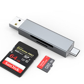 2in1 USB/Type-C Card Reader USB 2.0 SD/Micro SD TF OTG Smart Card Memory Adapter for Laptop USB2.0 SD Card Reader