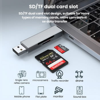 2в1 USB/Type-C четец на карти USB 2.0 SD/Micro SD TF OTG адаптер за интелигентна карта с памет за лаптоп USB2.0 четци на SD карти