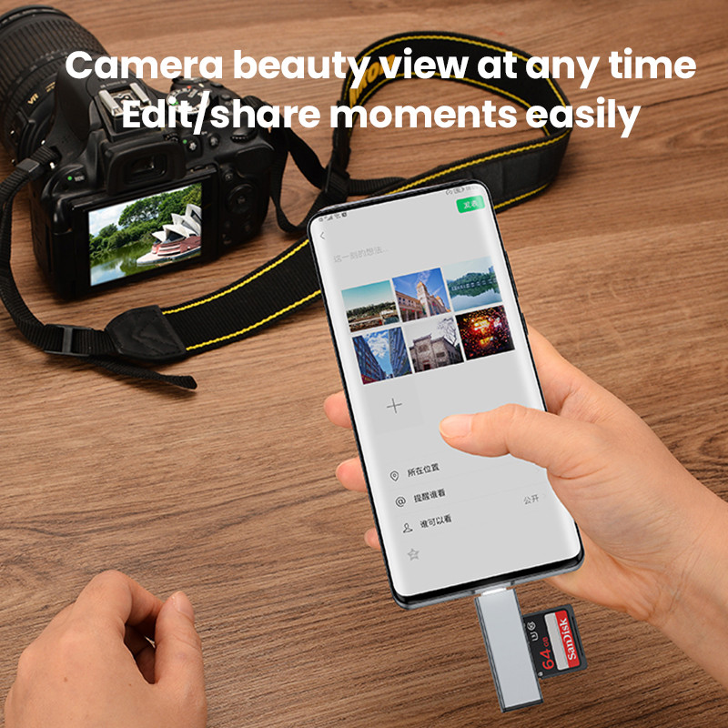 2in1 USB/Type-C Card Reader USB 2.0 SD/Micro SD TF OTG Smart Card Memory Adapter for Laptop USB2.0 SD Card Reader