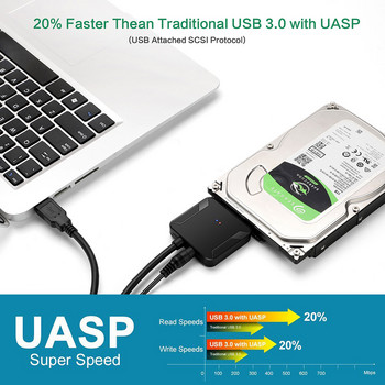 USB 3.0 към Sata 3 адаптер, конвертор кабел USB3.0 твърд диск конвертор кабел за Samsung Seagate WD 2.5 3.5 HDD SSD адаптер