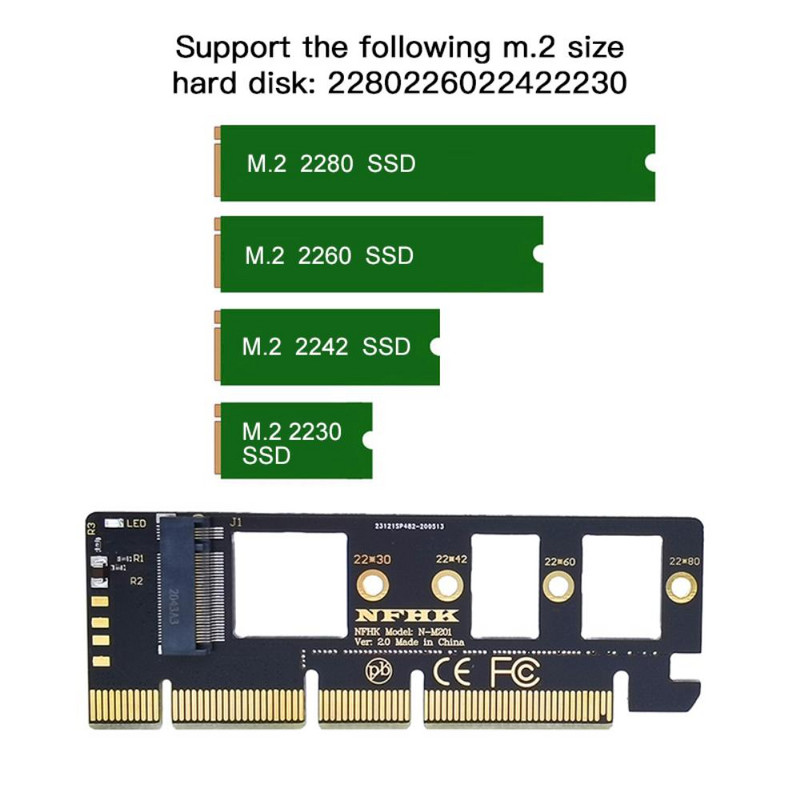 M.2 NVMe SSD NGFF uz PCIE X16 adaptera M atslēgas interfeisa kartes atbalsts PCI-e PCI Express 3.0 2230-2280 izmēra M.2 M2 Pcie adapteris