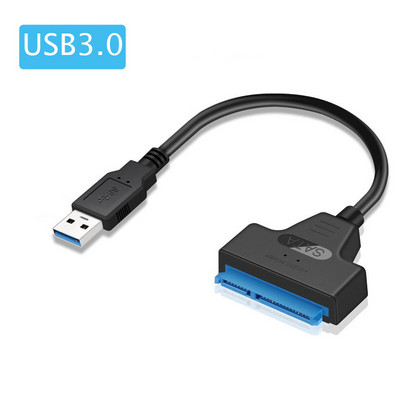 SATA-USB 3.0 / 2.0 kaabel kuni 6 Gbps 2,5-tollise välise kõvaketta SSD-kõvaketta jaoks SATA 3 22-kontaktiline adapter USB 3.0-Sata III juhtmega