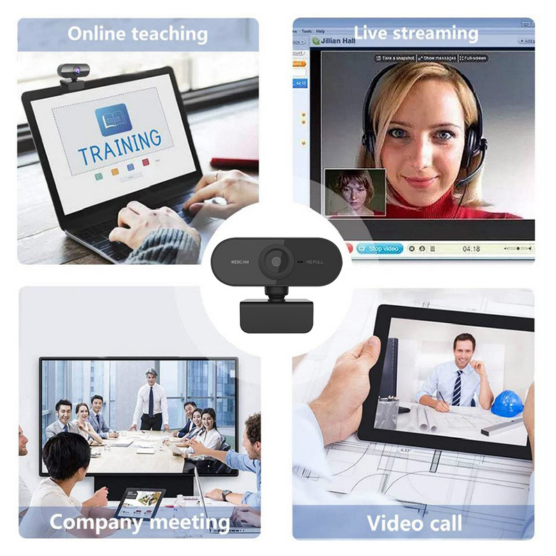 Cameră web Full HD 1080P cu microfon Cameră web pentru întâlniri Focalizare automată 360 de grade Fără unitate pentru înregistrare video Computer de birou