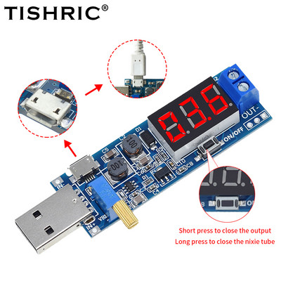 Μετατροπέας TISHRIC Boost Buck USB Step UP/Down USB DC 5V σε 3.3V/12V Μονάδα τροφοδοσίας Boost USB Ρυθμιζόμενη έξοδος DC 1.2V-24V