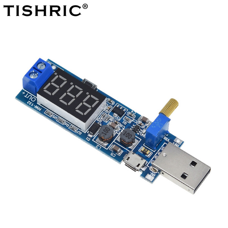 TISHRIC Boost Buck Converter USB Step Up/Down USB DC 5V la 3.3V/12V USB Boost Modul de surse de alimentare Ieșire reglabilă DC 1.2V-24V