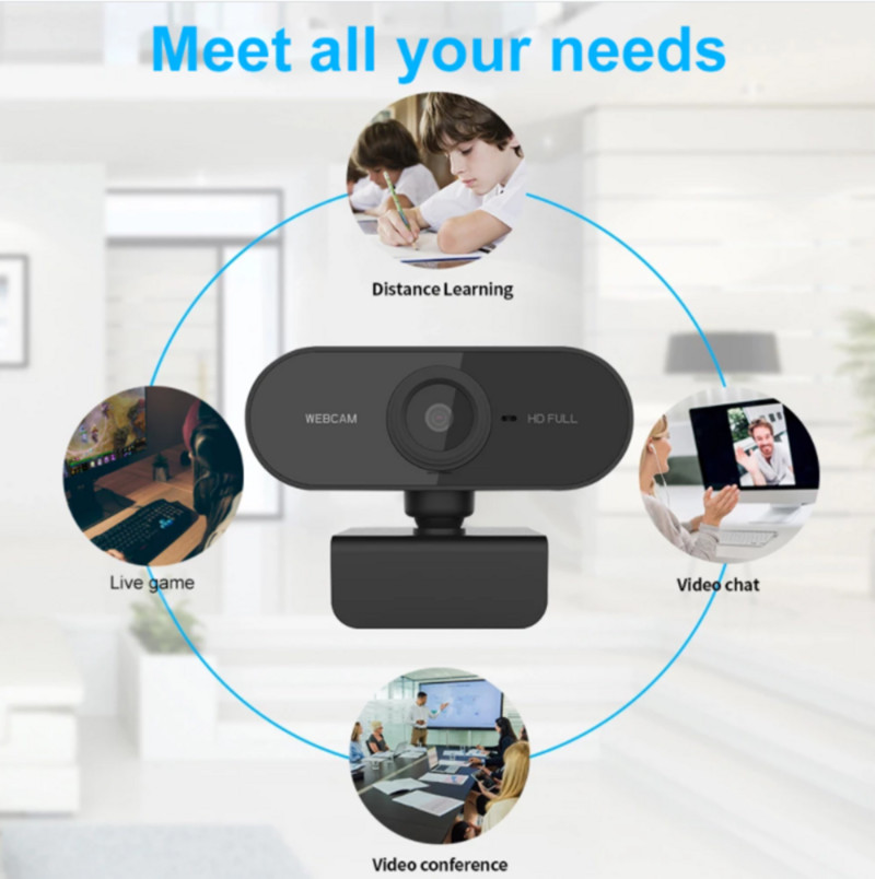 Full HD 1080P tīmekļa kamera Datora datora tīmekļa kamera ar mikrofonu, grozāmām kamerām tiešraides videozvanu konferences darbam