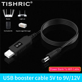 TISHRIC DC USB 5V 9V 12V adapter USB kabel za pojačanje napajanja Kabel za napajanje USB žica za modul usmjerivača WIFI pretvarač preko PowerBank