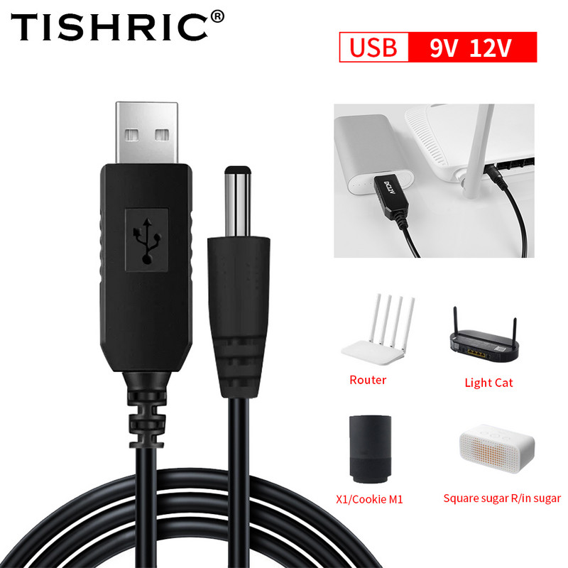 TISHRIC DC USB 5V 9V 12V adapter USB kabel za pojačanje napajanja Kabel za napajanje USB žica za modul usmjerivača WIFI pretvarač preko PowerBank
