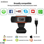 Web kamera Full HD 1080p kamera s mikrofonom Okretno računalo Računalo Desktop Web kamera Autofokus Video konferencije Snimanje Dash Cam