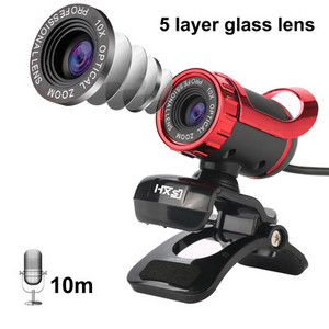 Nagy felbontású forgatható éjjellátó webkamera USB webkamera 360 fokos MIC Clip-on számítógép PC laptop notebook webkamera