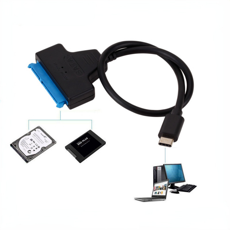 Cablu LccKaa Sata 3 la tip C Adaptor USB 3.1 USB C la SATA Pana la 6 Gbps Suporta hard disk SSD HDD de 2,5 inchi Cablu SATA cu 22 pini