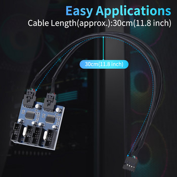ELECTOP USB 9pin разширителна карта мъжки 1 към 2 / 4 женски удължителен кабел адаптер платка 2.0 хъб хъб за настолна дънна платка