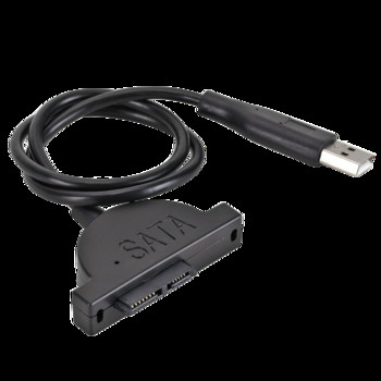 PzzPss USB 2.0 към Mini Sata II 7+6 13-пинов адаптер за лаптоп CD/DVD ROM Slimline Drive Converter кабел Винтове Steady Style 1 бр.