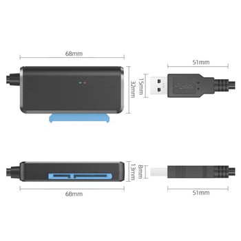 USB SATA Ⅲ кабел Sata към USB 3.0 адаптер 5 Gbps поддръжка 2.5/3.5 In външен SSD HDD Адаптиране на твърд диск 3.5 Sata 3 към USB Адаптиране на компютър