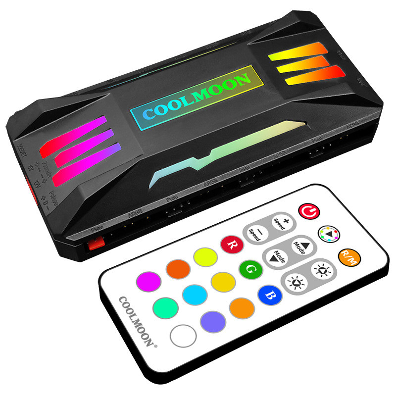 P-ARGB vezérlő 4 tűs PWM hőmérséklet szabályozó 5 V 3 tűs szinkronizálás vezeték nélküli távirányító ház ventilátoragy