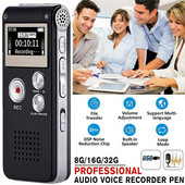 Pārnēsājams mini balss ierakstītājs digitālais skaņas ierakstītājs iebūvēts 8/16/32G tālruņa ierakstītājs 3D stereo WAV MP3 atskaņotājs ar mikrofonu