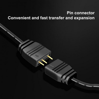 COOLMOON ARGB сплитер 5V 3 Pin 1 до 4 Универсален 33,5 cm дънна платка ARGB удължителен кабел със защитна капачка за настолен компютър