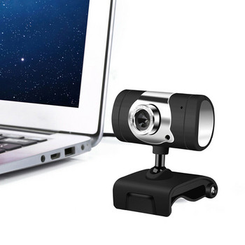Χωρίς προγράμματα οδήγησης Webcam Video Chat Glass Lens 480P 360 μοίρες Περιστρεφόμενη κάμερα web για επιτραπέζιο υπολογιστή Laptop μαύρο