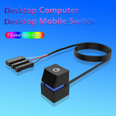 Lumini LED colorate portabile de 2 m Comutator de birou pentru computer Placă de bază pentru PC Buton de pornire/oprire pornire extern Cablu de prelungire
