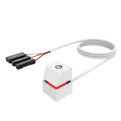 Lumini LED colorate portabile de 2 m Comutator de birou pentru computer Placă de bază pentru PC Buton de pornire/oprire pornire extern Cablu de prelungire