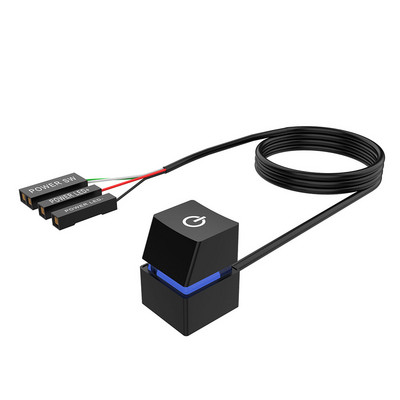 Lumini LED colorate portabile de 2 m Comutator de birou pentru computer Placă de bază pentru PC Buton de pornire/oprire pornire extern Cablu de prelungire