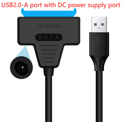 USB SATA 3 kaabel SATA to USB 3.0 / USB 2.0 kaabli adapteri tugi 2,5 tolli/3,5 tolli väline SSD kõvaketas Sata III alalisvoolu toide