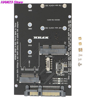 Търговия на едро M.2 NGFF MSATA SSD към SATA 3.0 адаптер 2 в 1 конверторна карта за компютърен лаптоп