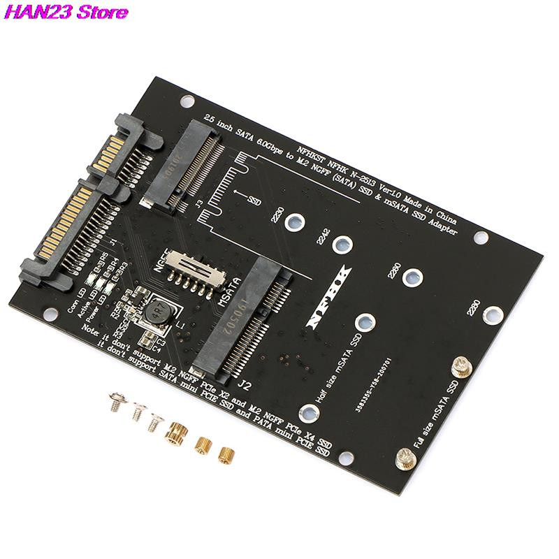 Χονδρική Κάρτα μετατροπέα M.2 NGFF MSATA SSD σε SATA 3.0 Adapter 2 in 1 για φορητό υπολογιστή